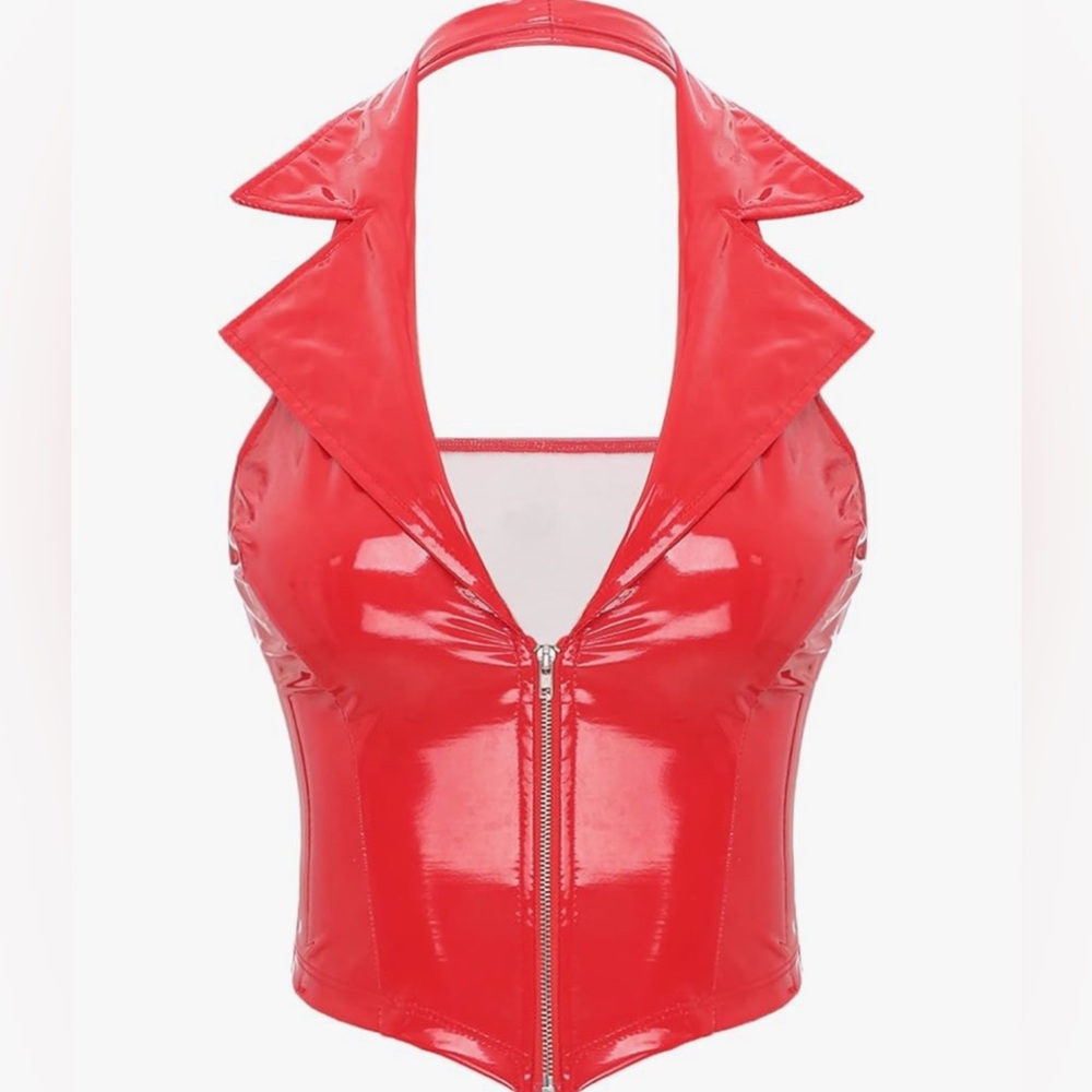 New steampunk backless crop top -Size Small